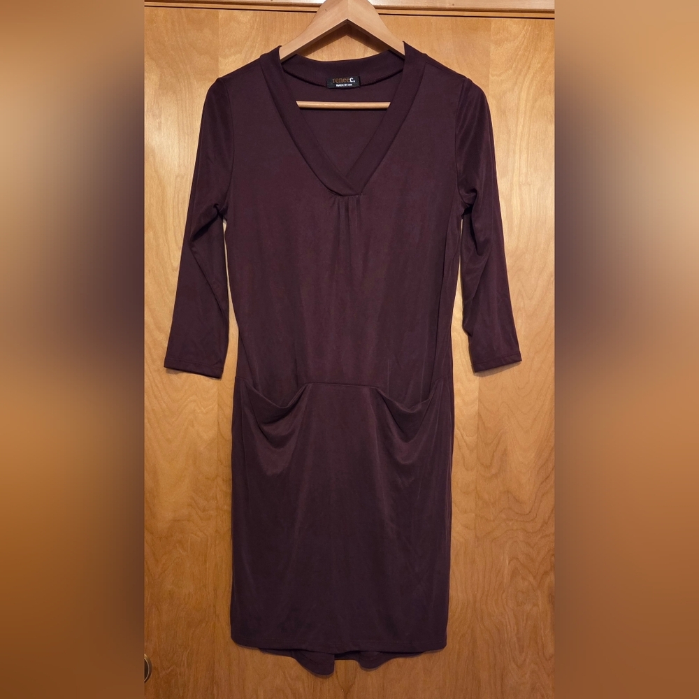 Renee C. Deep Purple Long Sleeve Dress